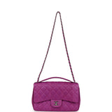 Chanel Medium Easy Carry Flap Bag Purple Python Silver Hardware