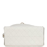 Chanel Medium 25 Hobo Bag White Caviar Antique Gold Hardware