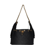 Chanel Small 25 Hobo Bag Black Washed Denim Antique Gold Hardware