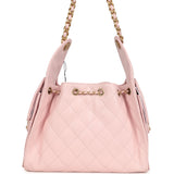 Chanel Small 25 Hobo Bag Light Pink Caviar Antique Gold Hardware