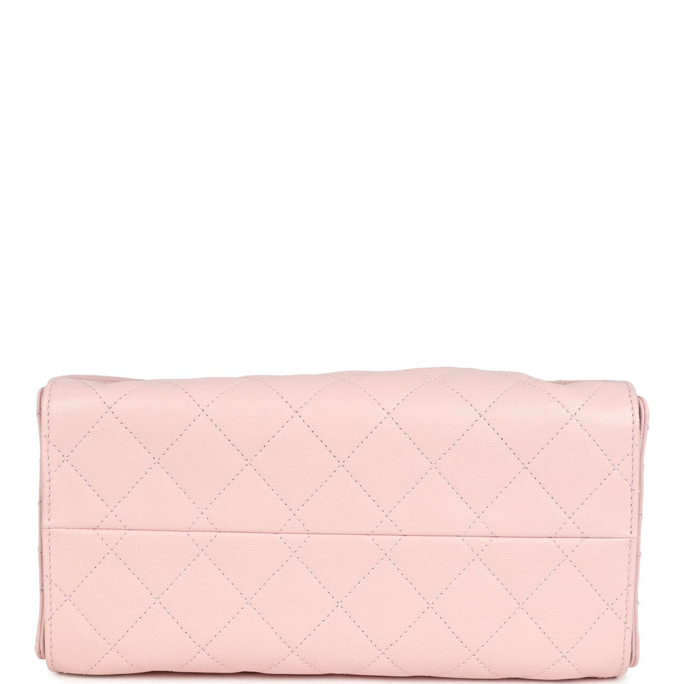 Chanel Small 25 Hobo Bag Light Pink Caviar Antique Gold Hardware