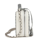 Chanel Medium CC Filigree Vanity Case Black and White Caviar Silver Hardware
