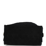 Chanel Large 25 Hobo Bag Black Suede Antique Gold Hardware