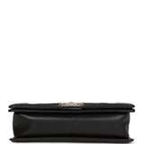 Chanel Medium Boy Bag Black Python and Lambskin Brushed Silver Hardware