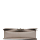 Chanel Medium Boy Bag Grey Quilted Caviar Light Gold Hardware