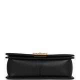 Chanel Medium Boy Bag Black Lambskin Antique Gold Hardware