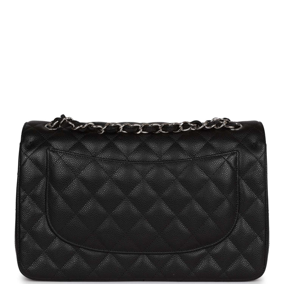 Chanel Jumbo Classic Double Flap Black Caviar Silver Hardware