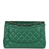 Chanel Jumbo Classic Double Flap Bag Emerald Green Caviar Light Gold Hardware