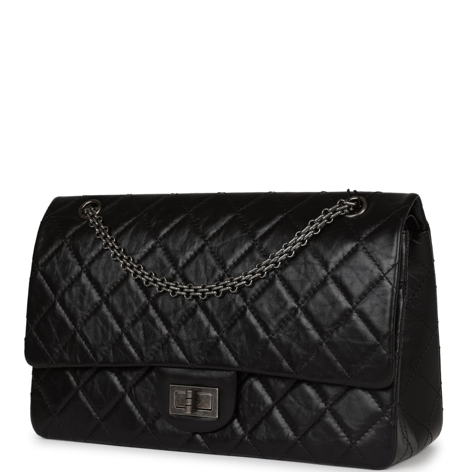 Chanel Jumbo Reissue 227 2.55 Flap Bag Aged Calfskin Ruthenium Hardware