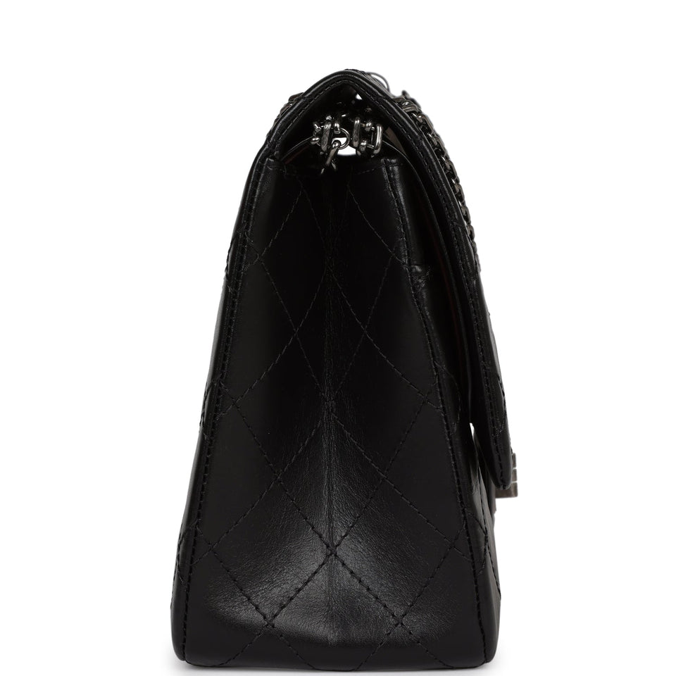 Chanel Jumbo Reissue 227 2.55 Flap Bag Aged Calfskin Ruthenium Hardware