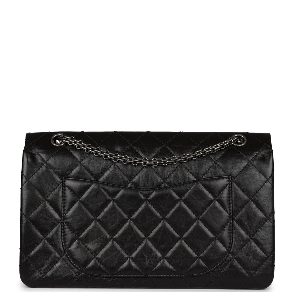 Chanel Jumbo Reissue 227 2.55 Flap Bag Aged Calfskin Ruthenium Hardware