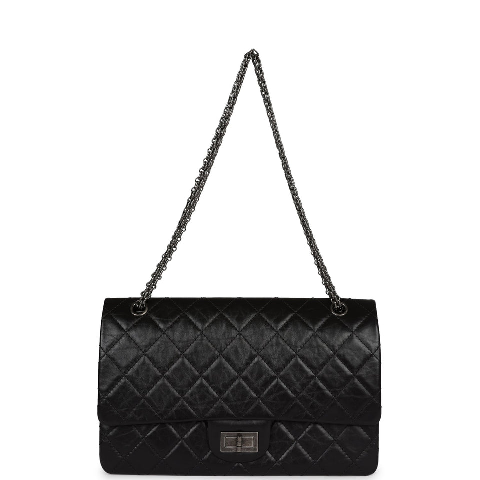 Chanel Jumbo Reissue 227 2.55 Flap Bag Aged Calfskin Ruthenium Hardware