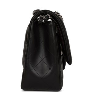 Chanel Jumbo Classic Double Flap Black Lambskin Silver Hardware