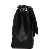 Chanel Jumbo Classic Double Flap Black Lambskin Silver Hardware