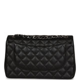 Chanel Jumbo Classic Double Flap Black Lambskin Silver Hardware