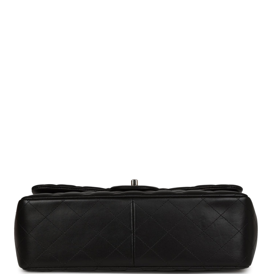 Chanel Jumbo Classic Double Flap Black Lambskin Silver Hardware