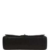 Chanel Maxi Classic Single Flap Bag Black Caviar Silver Hardware
