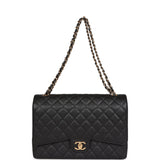 Chanel Maxi Classic Double Flap Black Caviar Gold Hardware