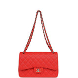 Chanel Jumbo Classic Double Flap Red Caviar Light Gold Hardware