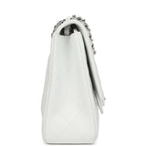 Chanel Jumbo Classic Single Flap Bag White Caviar Silver Hardware