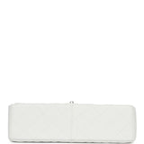 Chanel Jumbo Classic Single Flap Bag White Caviar Silver Hardware