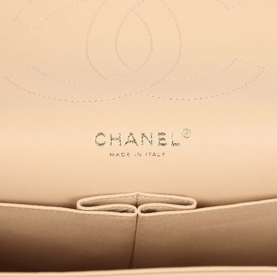 Chanel Jumbo Classic Double Flap Bag Light Beige Caviar Gold Hardware