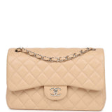 Chanel Jumbo Classic Double Flap Bag Light Beige Caviar Gold Hardware