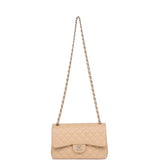 Chanel Jumbo Classic Double Flap Bag Light Beige Caviar Gold Hardware