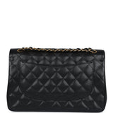 Chanel Jumbo Classic Double Flap Bag Black Caviar Gold Hardware