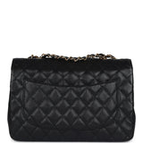 Chanel Jumbo Classic Single Flap Bag Black Caviar Gold Hardware