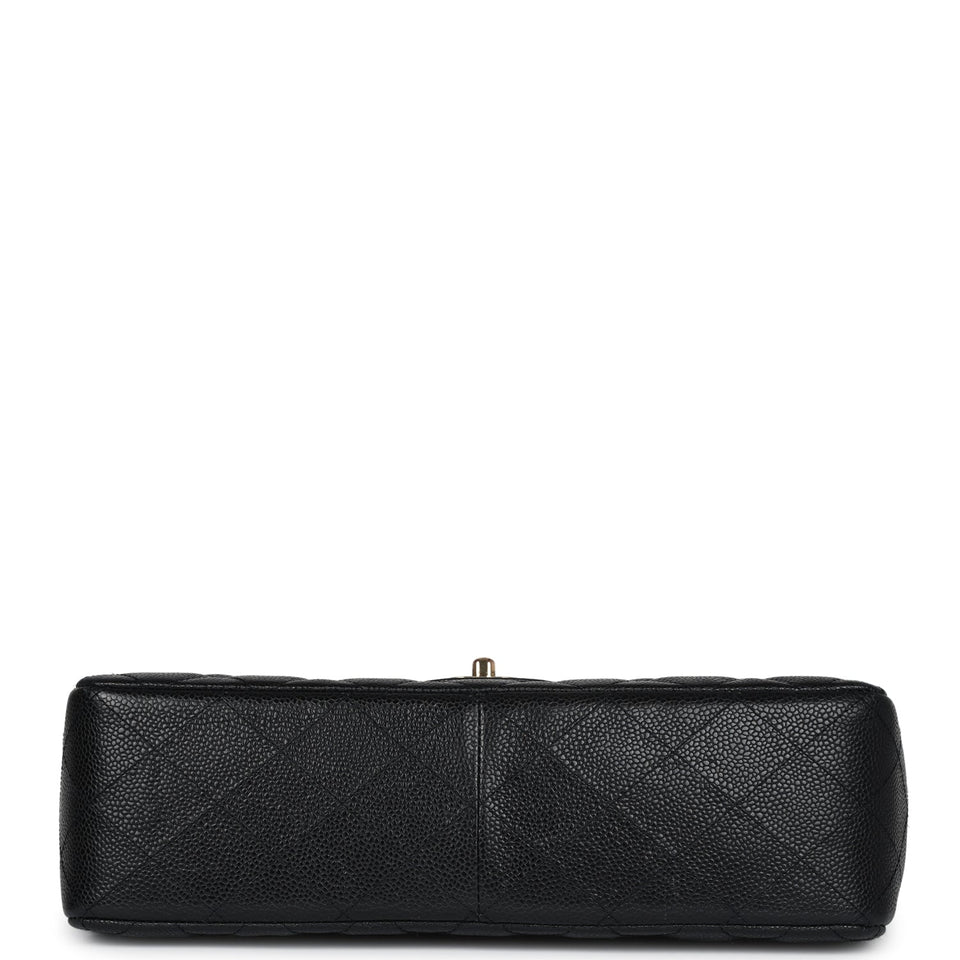 Chanel Jumbo Classic Single Flap Bag Black Caviar Gold Hardware