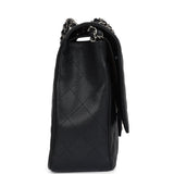 Chanel Maxi Classic Double Flap Bag Black Caviar Silver Hardware