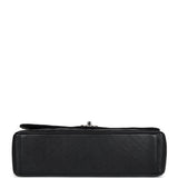 Chanel Maxi Classic Double Flap Bag Black Caviar Silver Hardware