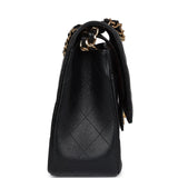 Chanel Jumbo Classic Double Flap Bag Black Caviar Gold Hardware