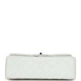 Chanel Jumbo Classic Single Flap Bag White Caviar Silver Hardware