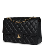 Chanel Jumbo Classic Double Flap Bag Black Caviar Gold Hardware