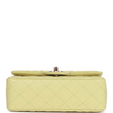 Chanel Mini Rectangular Flap Bag Light Green Lambskin Light Gold Hardware