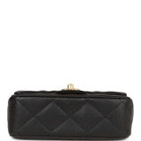 Chanel Sweetheart Crush Mini Rectangular Flap Bag Black Caviar Antique Gold Hardware