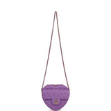 Chanel CC In Love Large Heart Bag Purple Lambskin Light Gold Hardware