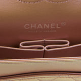 Chanel Medium Classic Double Flap Bag Pink Iridescent Lambskin Silver Hardware
