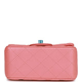 Chanel Mini Square Flap Bag Pink Lambskin Light Gold Hardware
