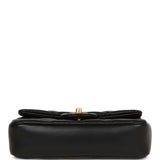 Chanel Mini Rectangular Heart Flap Bag Black Lambskin Aged Gold Hardware