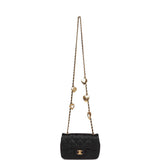 Chanel Mini Rectangular Heart Flap Bag Black Lambskin Aged Gold Hardware