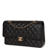 Chanel Medium Classic Double Flap Bag Black Caviar Gold Hardware