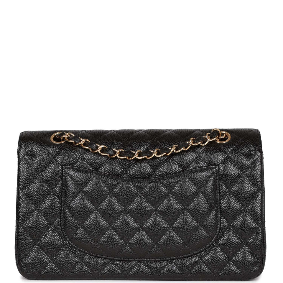 Chanel Medium Classic Double Flap Bag Black Caviar Gold Hardware