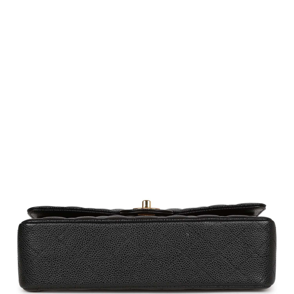 Chanel Medium Classic Double Flap Bag Black Caviar Gold Hardware