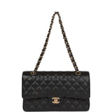 Chanel Medium Classic Double Flap Bag Black Caviar Gold Hardware