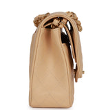 Chanel Medium Classic Double Flap Bag Beige Caviar Gold Hardware