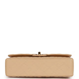 Chanel Medium Classic Double Flap Bag Beige Caviar Gold Hardware