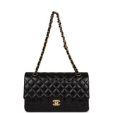 Chanel Medium Classic Double Flap Bag Black Lambskin Gold Hardware